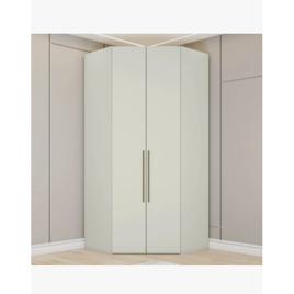 Guarda Roupa Canto Closet Modulado 2 Portas 3 Gavetas Led