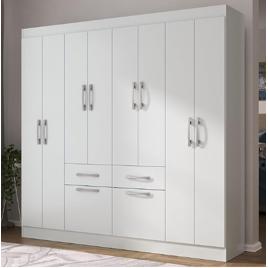 Guarda-roupa Casal 8 Portas 2 Gavetas 2 Basculante Rubi Yescasa Branco
