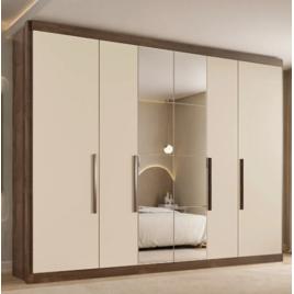 Guarda Roupa Casal Valencia 6 Portas 6 Gavetas Com Espelho