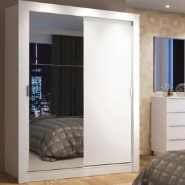 Guarda-Roupa Solteiro Madesa Denver 2 Portas de Correr com Espelho