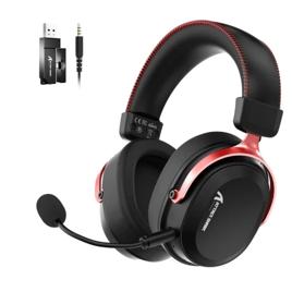 Headset Gamer Sem Fio Attack Shark L30 Pro, Bluetooth, Som Surround, Preto e Vermelho