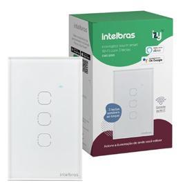Interruptor Touch Inteligente Compatível Com Alexa Com 3 Teclas EWS 1003 Branco Intelbras