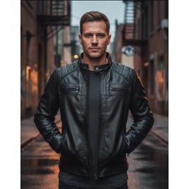 Jaqueta De Couro Masculino Slim Resistente