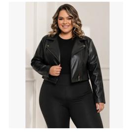 Jaqueta Feminina Couro Sintético Plus Size