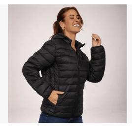 Jaqueta Feminina Puffer Nylon Corta Vento Bobojaco Com Capuz