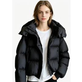 Jaqueta inverno Feminino Acolchoado Com Capuz Curta Casual
