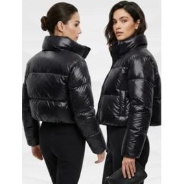 Jaqueta Puffer Cropped Feminina Sem Capuz Bobojaco