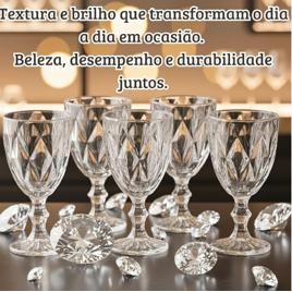 Jogo 6 Taças Vidro De Vinho / Água - Laradore Diamond 325ml
