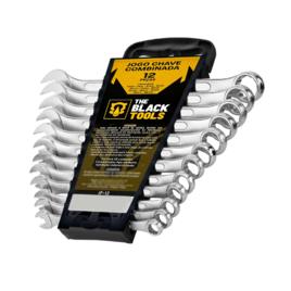 Jogo De Chave Boca E Estrela Combinada 12 Pçs Aço 6-22mm Cromada Profissional