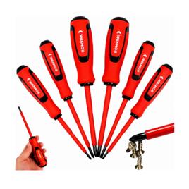 Jogo Chaves Fenda E Philips Isoladas Eletricista Imã 6 Peças