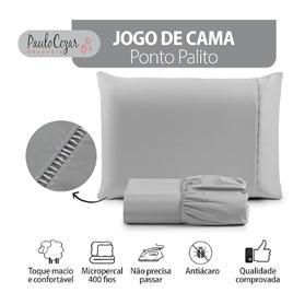 Jogo de Cama Classic Solteiro Percal 400 Fios Ponto Palito 02 Peças, Antiácaro, Anti-pilling com Toque Macio