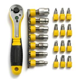 Jogo de Chave Catraca 19 Peças Kit Soquetes Profissional