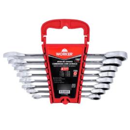 Jogo De Chave Combinada Com Catraca Worker 8 Peças 8-19mm