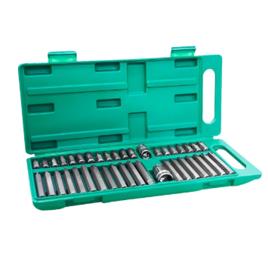 Jogo de Chaves Torx Multidentada Hexagonal 40 Peças Aço Cromo Vanádio