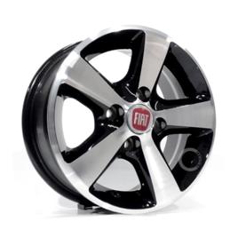 Jogo De Roda Fiat Uno Palio Aro 13 / Scorro Jogo + Bicos Cor Preto Diamante K27