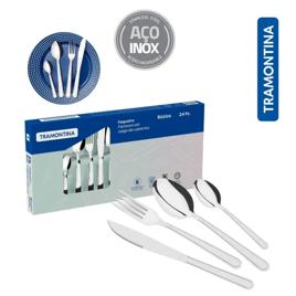 Jogo De Talheres Tramontina Colher Faca Garfo 24 Peças Búzios Inox Tramontina