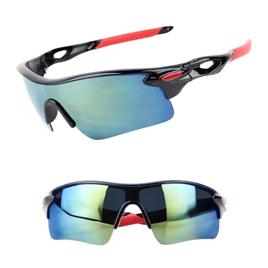 Óculos de Sol Esportivo Masculino JustGoFit – Lentes Espelhadas Azul-Verde UV400
