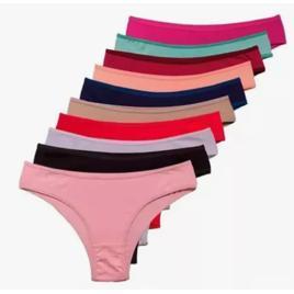 Kit de Calcinha 10 unidades Microfibra Feminina Calcinhas Tanga Atacado
