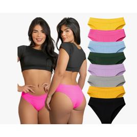 Kit 10 Calcinhas Tanga Canelada Básica