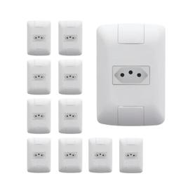 Kit 10 Conjunto 4x2 1 Tomada 2p+t 10a Tramontina Aria 250v Cor Branco