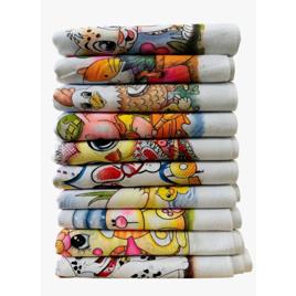 Kit 10 Pano De Prato Estampado 100% Algodão - 38cm X 63cm