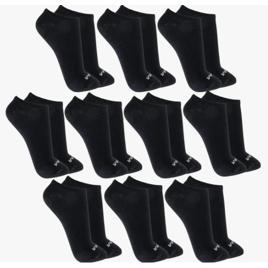 Kit 10 Pares De Meias Mash Invisível Esportivas Preta Algodão Original