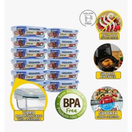 Kit 10 Pote De Vidro Marmita Hermético 370ml