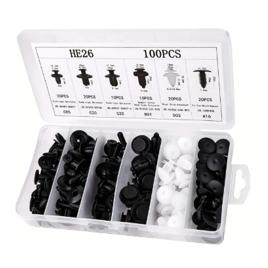 Kit 100 Presilha Grampo Parabarro Parachoque Universal Carro