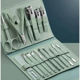 Kit 16 Pçs Cortador De Unhas Pedicure Tesoura Prego Conjunto De Ferramentas Em Aço Inoxidável Com Bolsa Dob