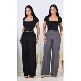 Kit 2 Calça Pantalona Feminina de Alfaiataria