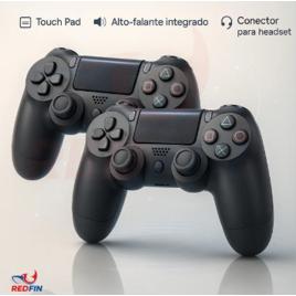 Kit 2 Controles Compatível Ps4 Cabo - Preto - Marca Redfin