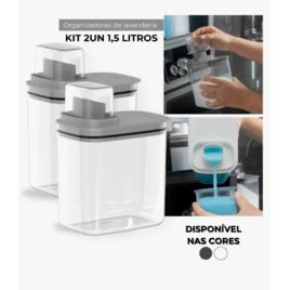 Kit 2 Dispenser Lavanderia Organizador Sabão Amaciante 1,5l