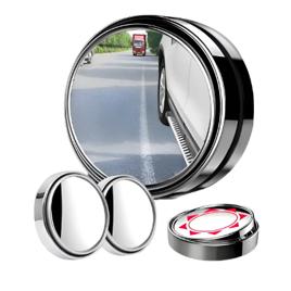 Kit 2 Espelhos Convexo 360 Graus Auxiliar Para Retrovisor