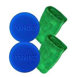 Kit 2 Toalha Microfibra 40x40 2 Aplicadores Vonixx Limpeza Automotiva