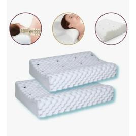 Kit 2 Travesseiro Cervical Anti Ronco Magnético Ortopédico Cor Branco