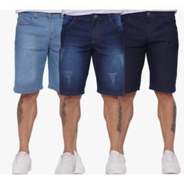 Kit 3 Bermudas Jeans Masculina Super Barato C/ Nf-e