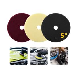 Kit 3 Boinas Espuma Polimento Automotivo Carro Corte Refino Lustro 5 Polegadas