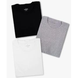 Kit 3 Camisetas Básicas Masculinas Sandrini Preto ou Sortido Algodão Premium