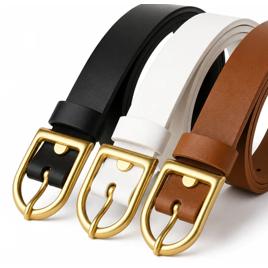 Kit 3 Cintos Feminino Fino Couro Sintético Ajustável