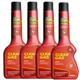 Kit 4 Aditivo Bardahl Clean Gas Para Combustível Gasolina 200ml