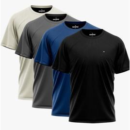Kit 4 Camisas Dry-fit Sandrini Masculina Academia Treino Uv