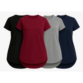 Kit 4 Camiseta Dry Fit Feminina Academia Fitness Tapa Bumbum