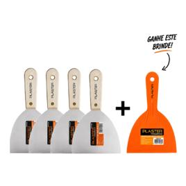 Kit 4 Espátula Aço Inox 15cm + Brinde Espátula Plástica