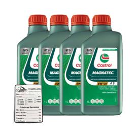 Kit 4 litros Óleo Castrol Sintético 5w40 Magnatec A3 B4