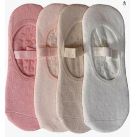 Kit 4 Pares Meias Sapatilha Antiderrapante para Pilates e Yoga