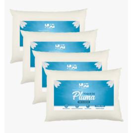 Kit 4 Travesseiros Toque De Pluma Basic Antialergico Macio Branco