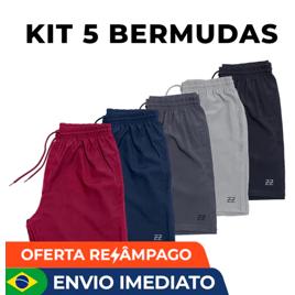 Kit 5 Bermudas Masculinas Short Academia Premium