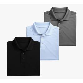 Kit 3 Camisa Polo Masculina Básica Lisa Premium