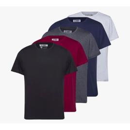 Kit 5 Camiseta Masculina 100% Algodão Basica Treino Esporte