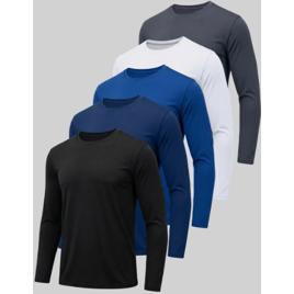 Kit 5 Camiseta Masculina Dry Fit Manga Longa Proteção Uv